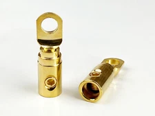 2pcs. 2 Gauge & 3/8” Hole Solid Brass w/Gold Plated Battery Terminal Connector