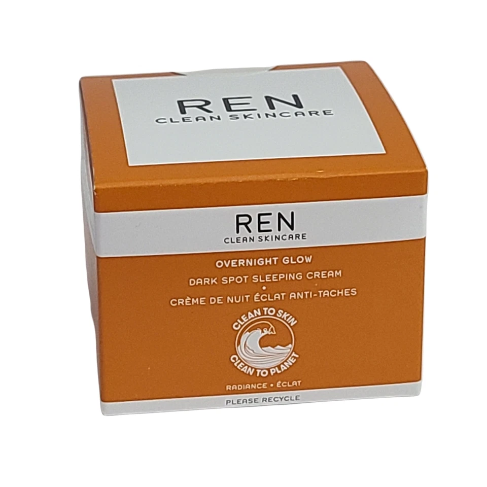 Crema para dormir Ren Clean Skincare Overnight Glow manchas oscuras 1,7 fl. oz. 50 ml. Completo Foto 2 de 4