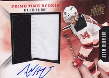 11-12 Panini Adam Henrique /15 Auto Jersey PRIME Time Rookie Devils 2011