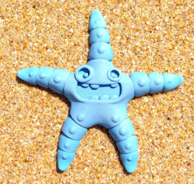Goofy Starfish Flexi Articulated Figure Rainbow 5'' 3D Printed Flexi Factory