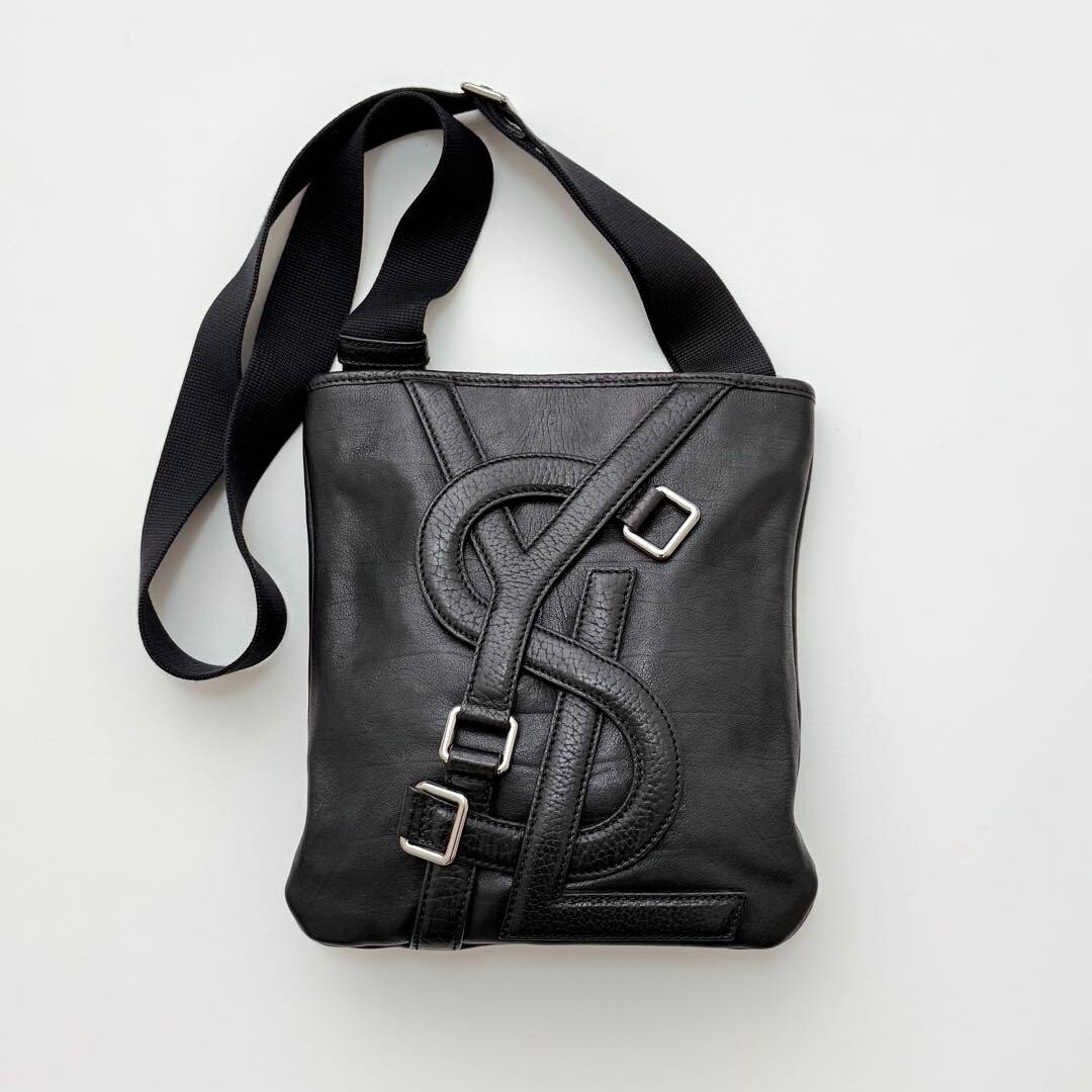Borsa messenger YVES SAINT LAURENT YSL Limited rive gauch Vavin pelle nera JP
