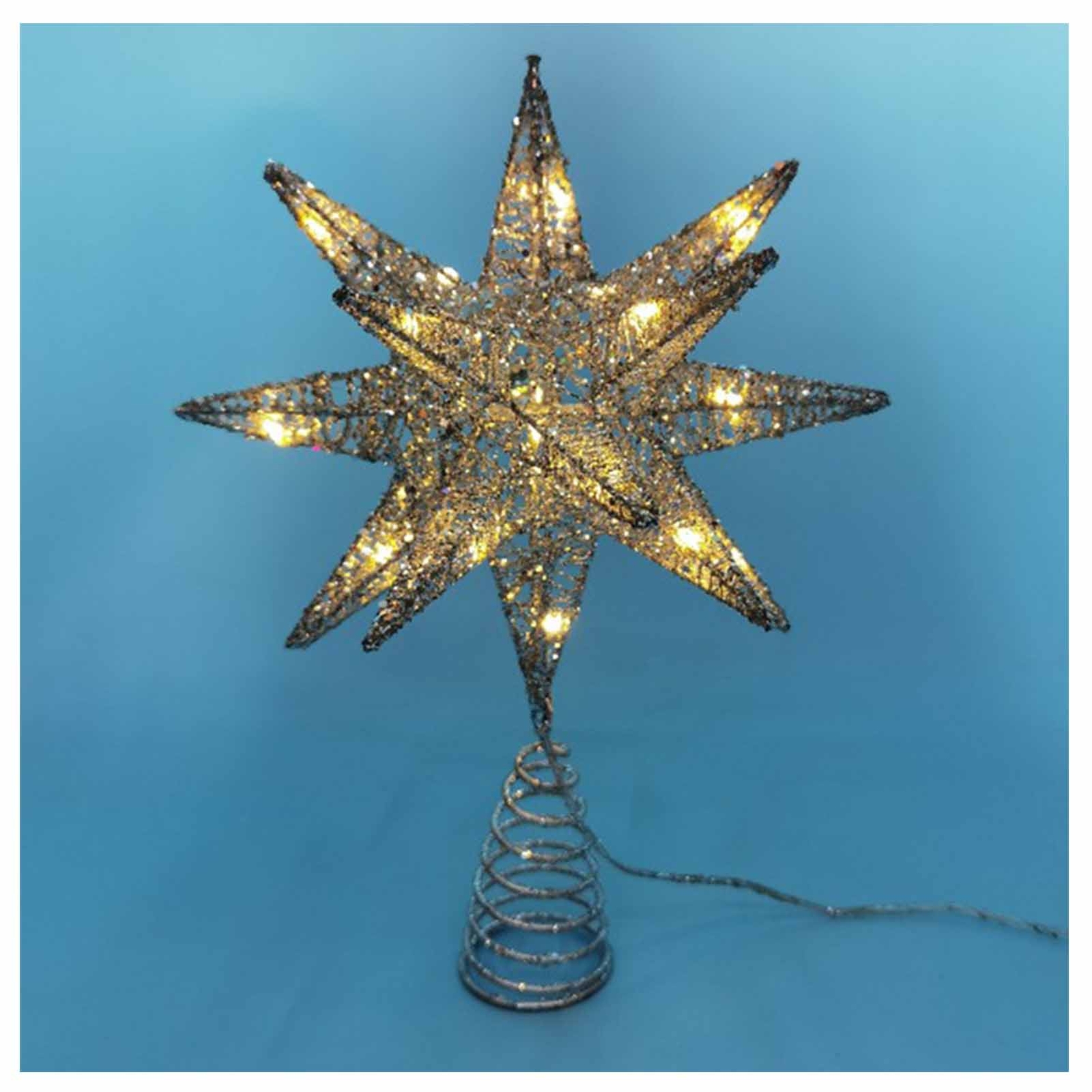 30cm Christmas Tree Topper LED Light Up Star Tree Xmas Ornament Home