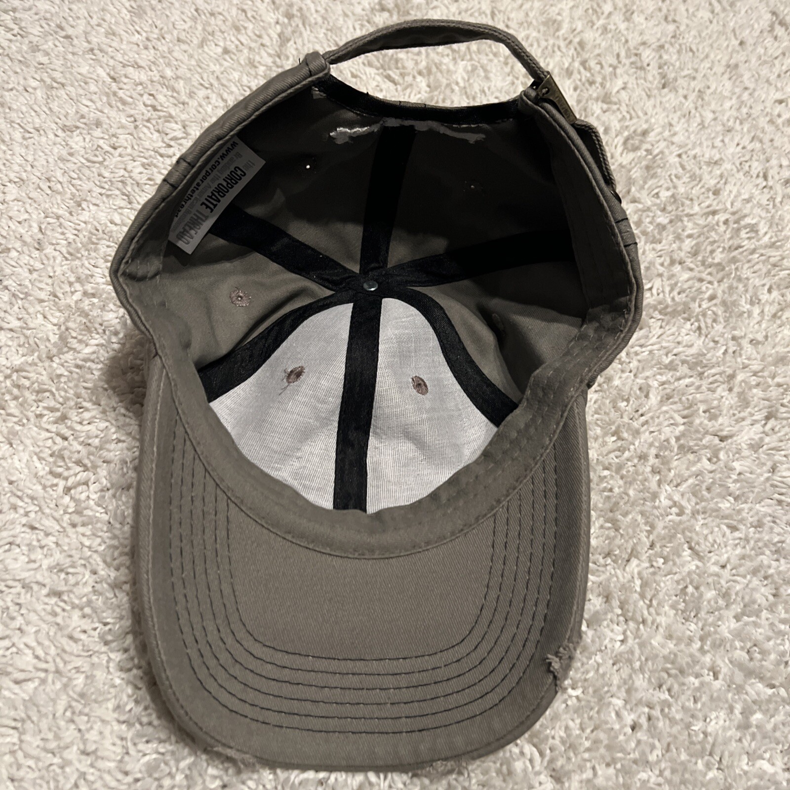 Windmill Brewing Hat Cap Strap Back Gray Distress… - image 5