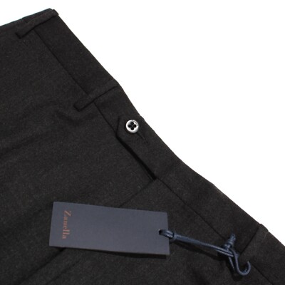 Zanella Platinum NWT Dress Pants Size 34 US Parker In Dark Gray Wool Blend