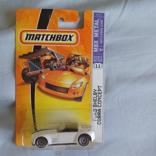 Matchbox 1/64 Diecast MBX Metal #11 White Ford Shelby Cobra Concept