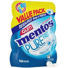 Mentos Pure Fresh Sugar-Free Chewing Gum with Xylitol Fresh Mint 120 Piece New