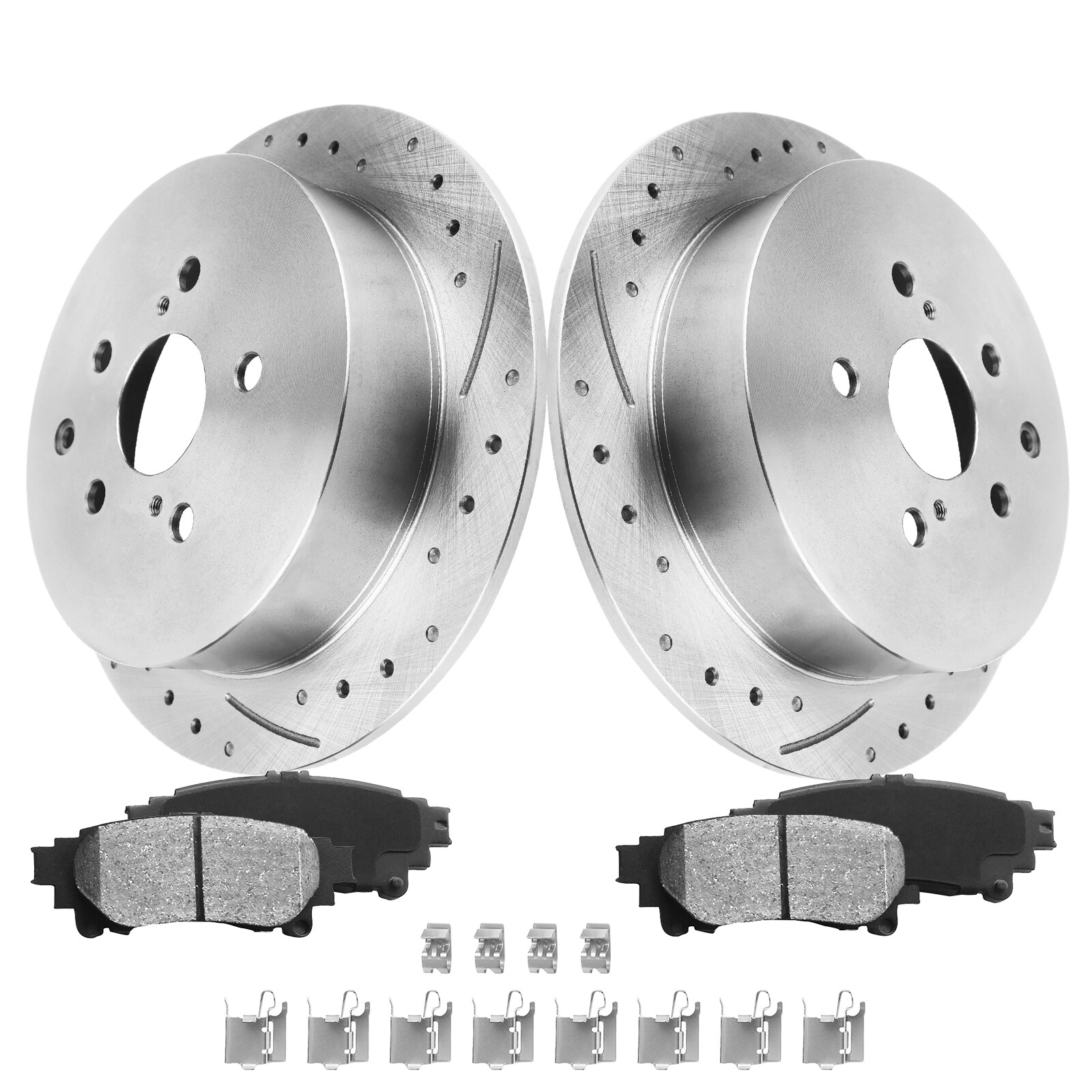 Front Rear Disc Rotors Brake Pads for Toyota Sienna Highlander RX350 RX450h