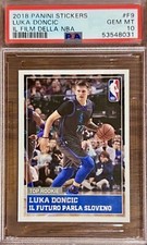 PSA 10 RC Luka Doncic 2018-19 Panini NBA International Rookie Sticker Italy Rare