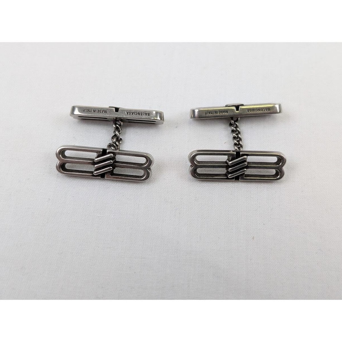 Balenciaga Q:3 / BB Icon Cufflinks Brass in Antique Silver