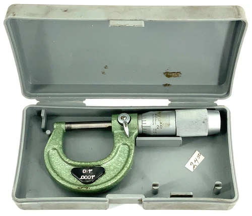 VIS Outside Micrometer, Inch, Friction Thimble, 0-1” .0001” Range