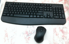 EDJO Wireless Keyboard and Mouse Combo Black Standard Full Sized TM176G