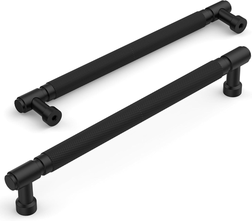 10 Pack Matte Black Knurled Cabinet Pulls 7.5 Inch(192Mm) Hole Center Drawer Pul - Picture 2 of 12