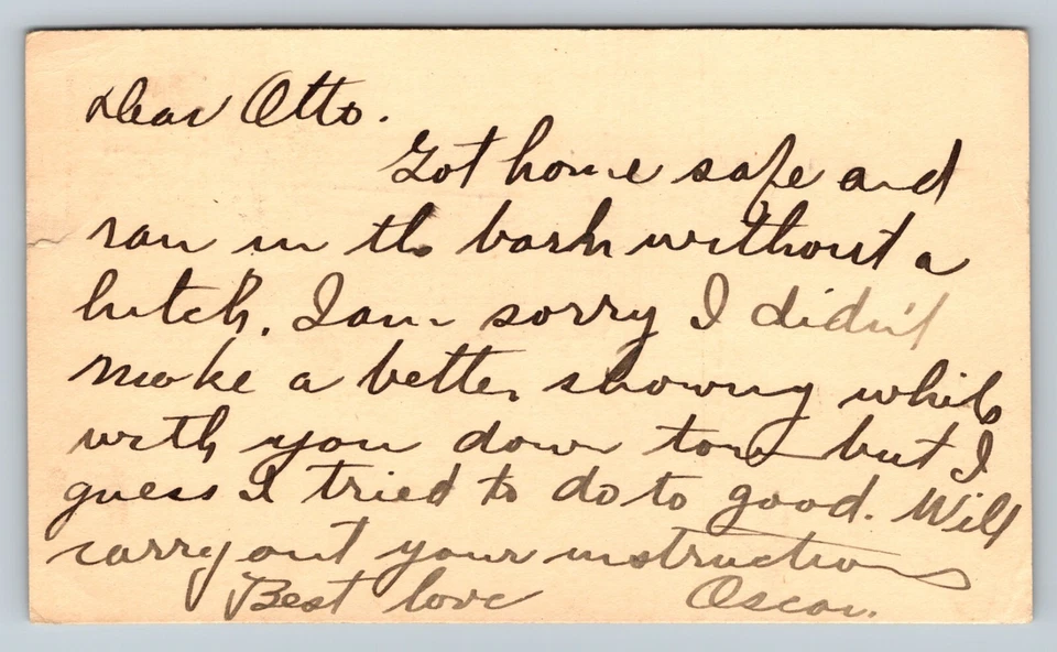 1908 UX20 ANTIQUE US Postal Card 1c CHICAGO IL Machine Cancel 'Got Home Safe' - Image 3 of 3