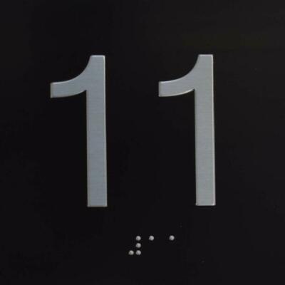11TH Floor Elevator Jamb Plate Sign with Braille and Raised Number...ref1020