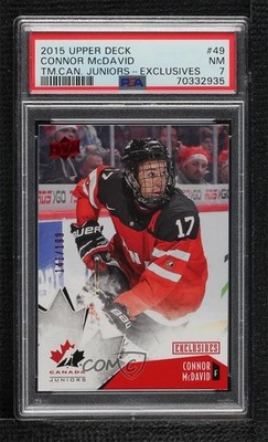 2015 Team Canada Juniors Exclusives /199 Connor McDavid #49 PSA 7 Rookie RC 0c7a