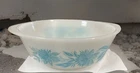 Vintage Glasbake AQUA BLUE THISTLE Round Casserole Dish J 514 2 Qt. Usa Made