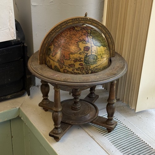 Vintage Italian *zodiac-style Rare desktop globe, from the 1960s Antique