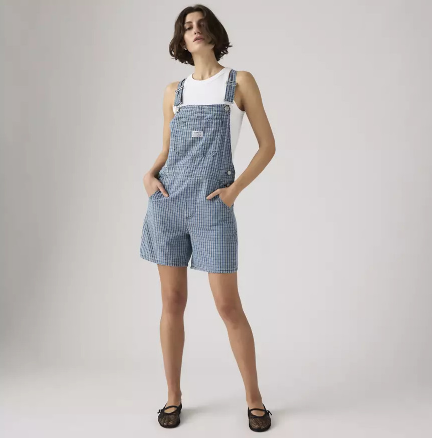 Levi's Utility Lightweight Shortalls - Tiny Windows Wb - Blue NEW
