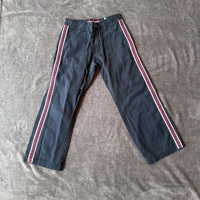 Vintage 90s UNIONBAY Boys Chino Pants 100% Cotton Drawstring/Button Side Stripe