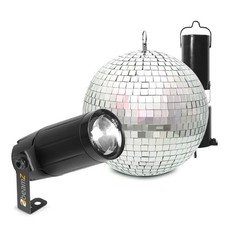 20cm Glitter Ball with Battery Motor & PS6WB LED Spotlight for Club Use