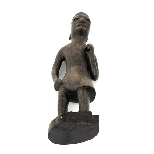 Main Sculpté Bois Mâle Africain Figurine 8.25 Inch - Photo 5 sur 5