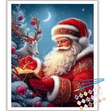 Christmas Paint by Numbers Kit for Adults Beginner DIY Oil Painting 16x20in