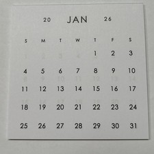 2026 MINI MONTHLY TEAR OFF CALENDAR PAD Square 2 3/4  X 2 3/4  BACK CARD STOCK