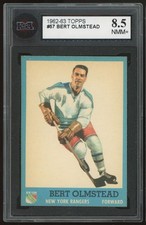 1962-63 Topps Hockey KSA 8.5 Bert Olmstead New York Rangers #57