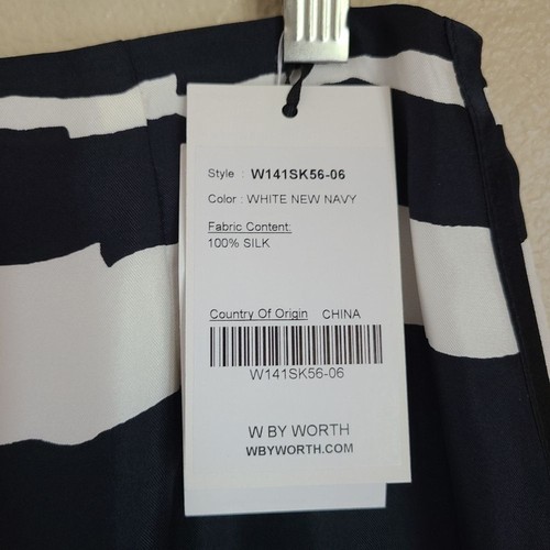 NEW w by worth 100% silk pencil skirt size 6 - Picture 3 of 5