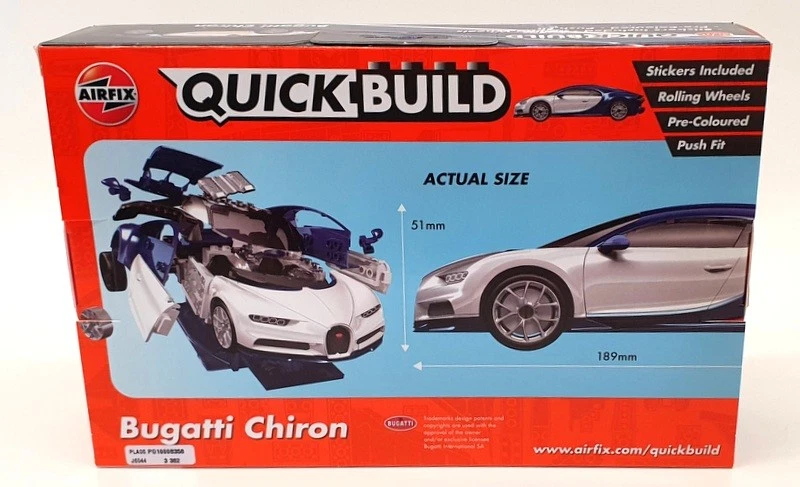 Airfix 19cm Long Quick Build Model Car Kit J6044 - Bugatti Chiron - Image 3 of 4