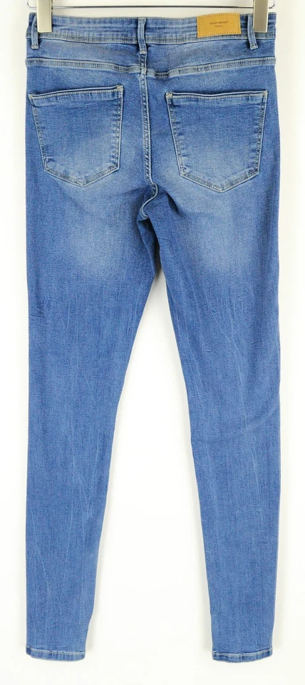 VERO MODA Jeans De Mujer Azules Skinny Con Botones Stretch Lavados - Imagen 2 de 4