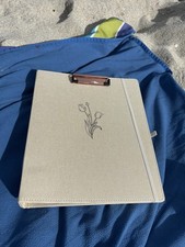 Clipboard Folio Flower Clipboard, Lined Notepad,  Pen Loop 9.25x12.75