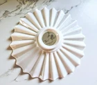 Vtg Pleated Petticoat Milk Glass Lamp Ruffled Light Shade Fluted 8 3/16" Crimped