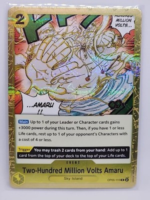 One Piece OP05-115 Rare foil Two-Hundred Million Volts Amaru PRB Roger Holo