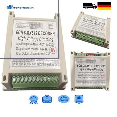 6CH AC Triac DMX Dimmer 110-220V 50Hz 4