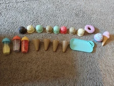 Ice Cream Shop Play Kitchen Toy Food 19 Pieces Unbranded