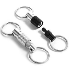 2Pcs Quick Release Keychain, Detachable Key Ring Quick Pull Apart Metal Key R...