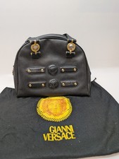Borsa a mano Gianni Versace nera con dettagli Medusa vintage