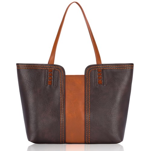 Women's Leather Tote Purses with Zipper Casual Shoulder Bags Large Capacity H...
