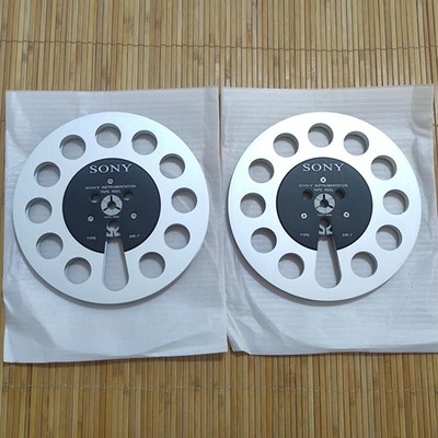 One Pair 7'' SONY Tape Reel Silver Aluminum for Reel to Reel Empty Take up Reel