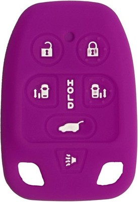 Key Fob Cover: 6 Buttons Silicone Remote Case Protector Fit for  Color: Purple