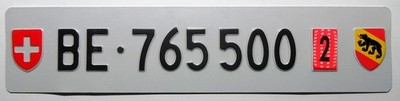 Nummernschild Europa/Exportschild aus Bern/CH. Abgelaufen/Ungültig 02/2017.