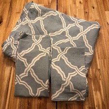 POTTERY BARN Kendra Trellis TWIN Duvet Set w/ Standard  Euro Sham Ivory Blue