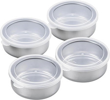 Food Storage Containers, round Container, Stainless Steel, with Lid, Refrigerate