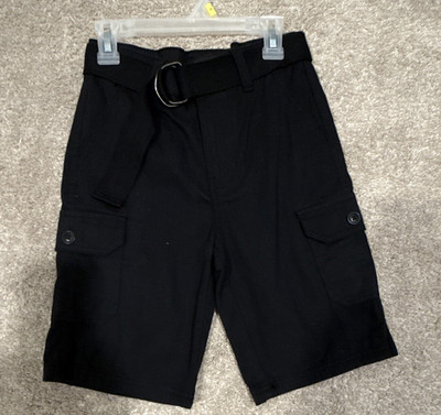 Sovereign State Women's Black Canvas Cargo Shorts Size S Belted Mid Rise Pockets