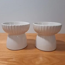 Whisker City Elevated Cat Bowls 4.5 Inch Tall 4.75 Inch Diameter Set of 2 Bowls