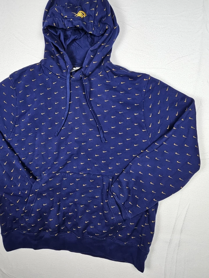 Nike Pullover Sudadera con Capucha Para Hombres XL Azul Estampado Completo AOP Metálico Dorado Swoosh CJ5405 Foto 2 de 4