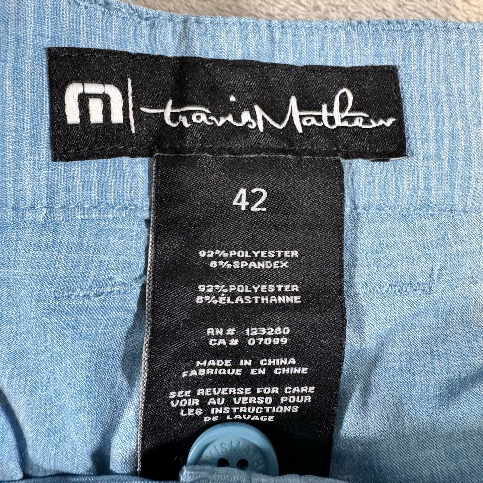 Travis Mathew Mens Size 42 Performance Golf Shorts Stretch Blue