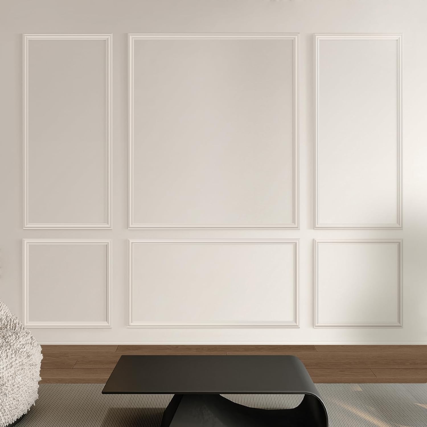 6Pcs Pre-Cut Self Adhesive Wainscoting Trim Kit for Accent Wall