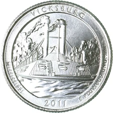 2011 D Parks Quarter ATB Vicksburg National Park Gem BU CN-Clad See Pics M827